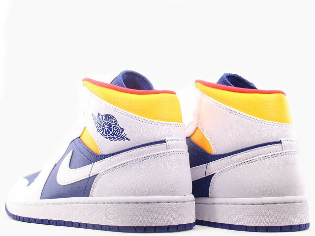 NIKE AIR JORDAN 1 MID WHITE/DEEP ROYAL BLUE-TRACK RED-LASER ORANGE 554724-131ナイキ エア ジョーダン 1 ミッド ホワイト/ディープロイヤルブルー-トラックレッド-レーザーオレンジ