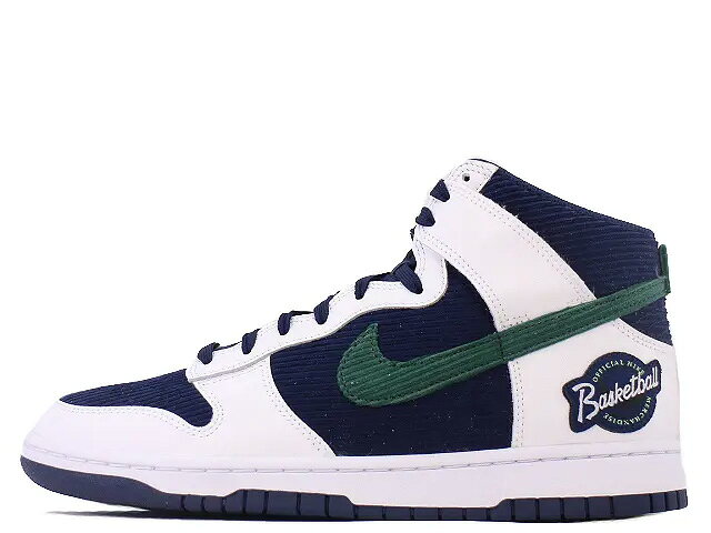 NIKE DUNK HI PRM EMB COLLEGE NAVY/NOBLE GREENナイキ ダンク ハイ プレミアム エンベデッド カレッジ ネイビー/ノーブル グリーン DH0953-400