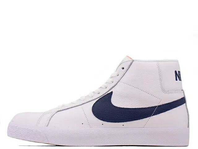 樂天商城 - NIKE SB ZOOM BLAZER MID ISO WHITE/NAVY-WHITE-SAFETY ORANGEナイキ スケートボーディング ブレザー ミッド プレミアム オレンジラベル ホワイト/ネイビー-ホワイトーセーフティー オレンジ DC4472-100