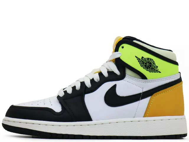 【スモールサイズ スニーカー】NIKE AIR JORDAN 1 RETRO HIGH OG GS 575441-118ナイキ エア ジョーダン 1 レトロ ハイ グレードスクール ホワイト/ブラック/ボルトWHITE/BLACK-VOLT