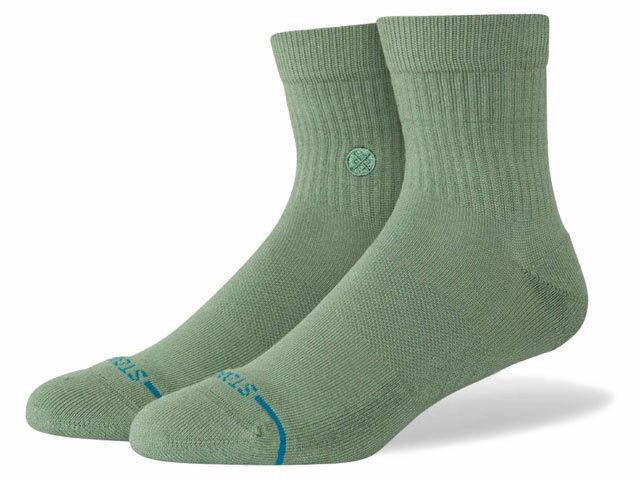 【SOCKS】STANCE SOCKS ICON QUARTER SAGE スタンス ソックス アイコン クォーター セージ 靴下 A356A2..