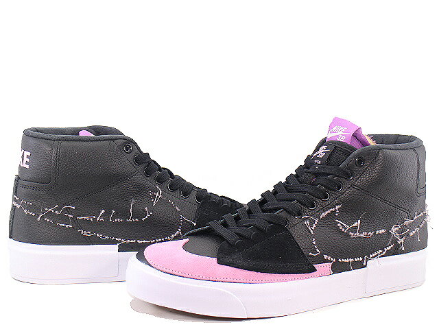 NIKE SB ZOOM BLAZER MID EDGE DA2189-002ナイキ スケートボーディング ズーム ブレーザー ミッド エッジ LBLACK/PINK RISE-WHITE