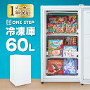 冷凍庫 60L 冷凍専用 小型 家庭用 トレイ式 省エネ 静音 ノンフロン コンパクト 温度調節 耐熱天板 1人暮らし 独り暮らし サブ機 冷凍食品保存 専用機 スリム