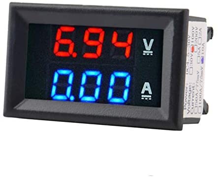 電圧計電流計 赤青 100V 10A パネル取付け型DCデジタル