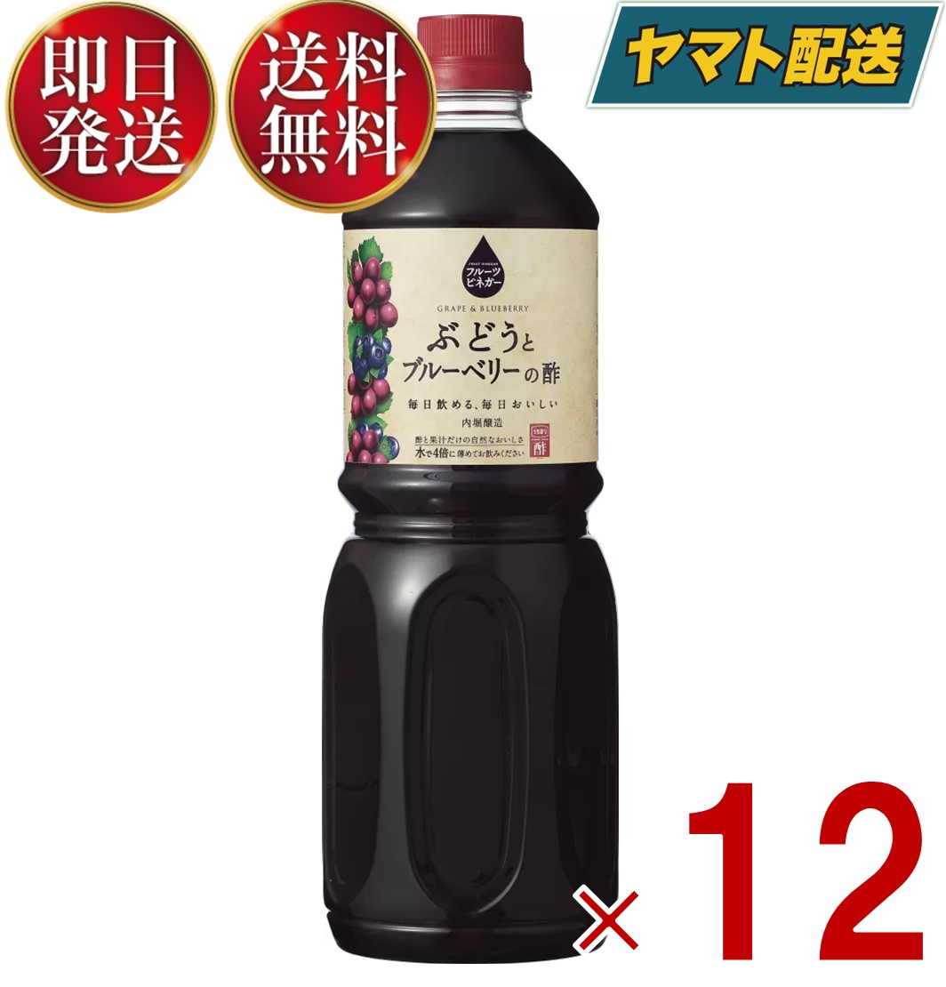 内容量：1L（1000ml)保存方法：常温（直射日光、高温多湿を避けて保存してください。開栓後要冷蔵）原材料 果実酢(ぶどう果汁、ブルーベリー果汁)、ぶどう果汁、ブルーベリー果汁商品説明：ぶどう果汁とブルーベリー果汁を発酵させて造った独自の果実酢に果汁を加えて飲みやすく仕上げました。 甘味料・香料は使用していません。果実由来の自然な味わいで、牛乳やヨーグルト、アイスクリームともよく合います。希釈タイプですので、飲用の場合は水や炭酸水、牛乳などで4倍を目安に薄めてお召し上がりください。お召し上がり例：果実由来の自然な味わいで、牛乳やヨーグルト、アイスクリームともよく合います。希釈タイプですので、飲用の場合は水や炭酸水、牛乳などで4倍を目安に薄めてお召し上がりください。賞味期限メーカー製造より360日※実際にお届けするものは在庫状況により短くなります。予めご了承ください。※予告なくパッケージ、商品内容、仕様が変更となる場合がございます。予めご了承ください。