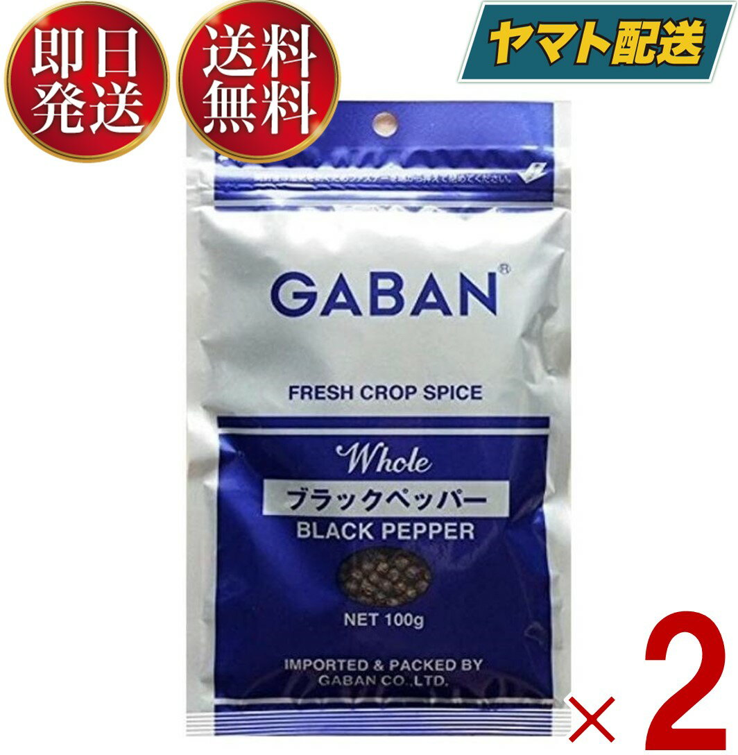  ギャバン ブラックペッパー ホール GABAN 100g 2個 粒黒胡椒 胡椒 香辛料 スパイス 送料無料