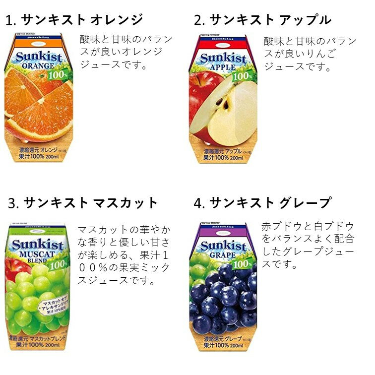 森永乳業 サンキスト 200ml フルーツ ジ...の紹介画像2