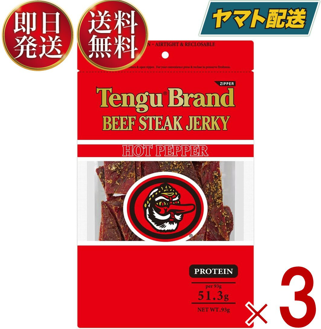 ビールおつまみセット テング ビーフジャーキー ホット 93g おつまみ 天狗 送料無料 ビール プロテイン キャンプ お土産 日本酒 お酒 3個