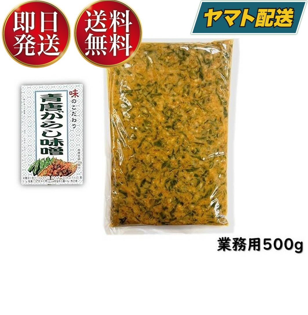 【1日限定！抽選で最大全額ポイントバック】 青唐がらし味噌 青唐辛子味噌 青唐辛子 味噌 500g 業務用 ご飯のお供 お酒 つまみ 馬場音一商店