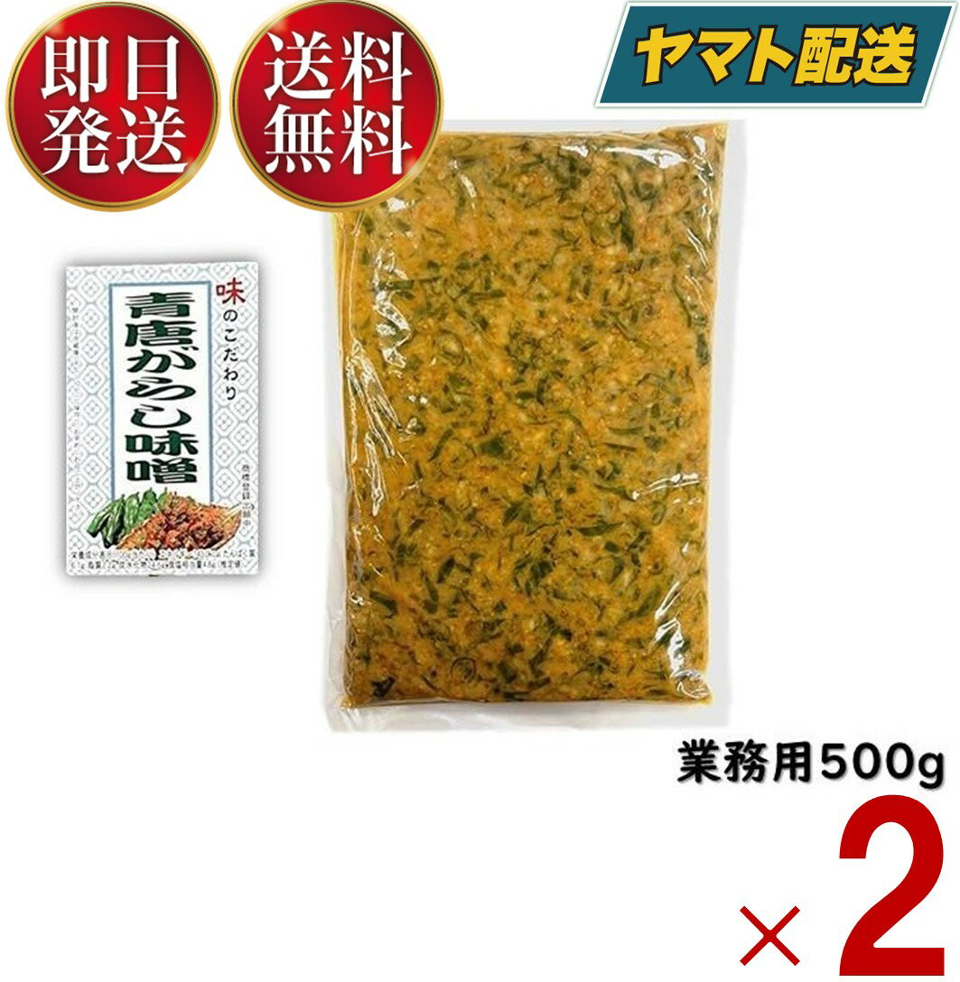 青唐がらし味噌 青唐辛子味噌 青唐辛子 味噌 500g 2個 業務用 ご飯のお供 お酒 つまみ 馬場音一商店