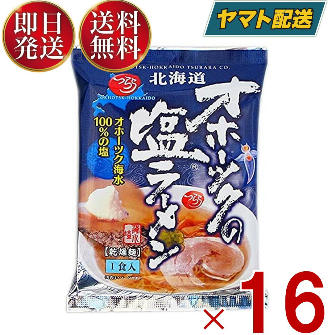 【15日限定！抽選で最大全額ポイントバック】 つらら オホーツクの塩ラーメン オホーツク 塩 ラーメン 16個 乾燥麺 しお インスタント 北海道 ご当地グルメ みなみかわ製麺