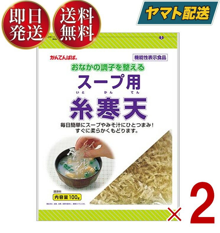 【15日限定！抽選で最大全額ポイントバック】 伊那食品 スープ用糸寒天 100g 食物繊維 スープ用 糸寒天 寒天 かんてん お味噌 海藻 かんてんぱぱ サラダ 2個