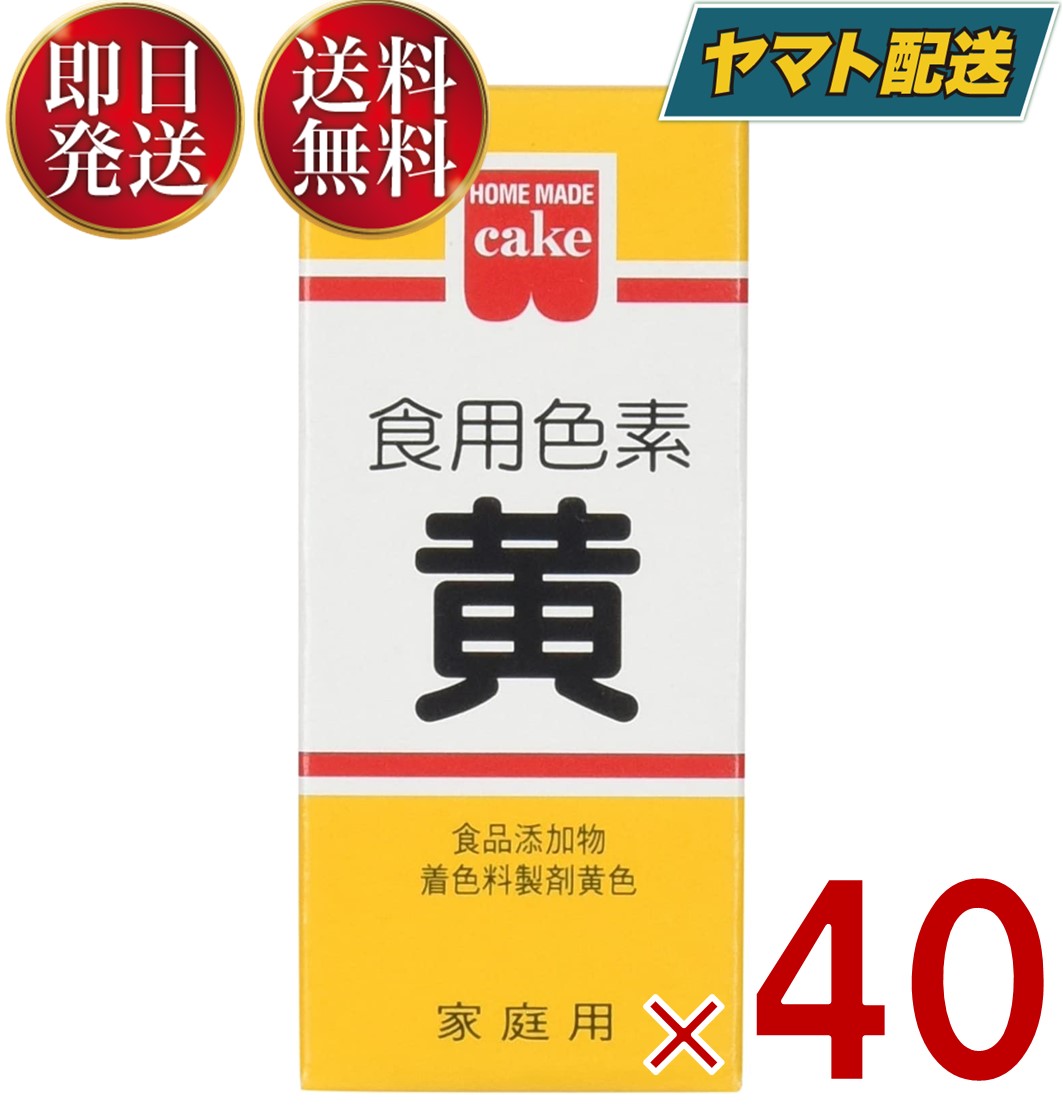 【15日限定！抽選で最大全額ポイントバック】 共立食品 食紅 ホームメイド 食用色素 黄 粉末 お菓子作り 5.5g 40個