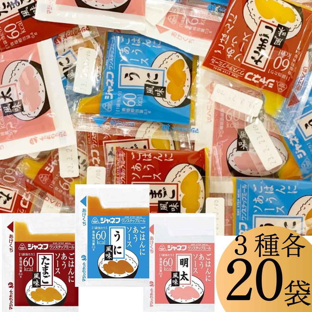 キューピー ジャネフ ワンステップミール ごはんにあうソース 明太・たまご・うに風味 各20袋60食 詰め合わせ アソート