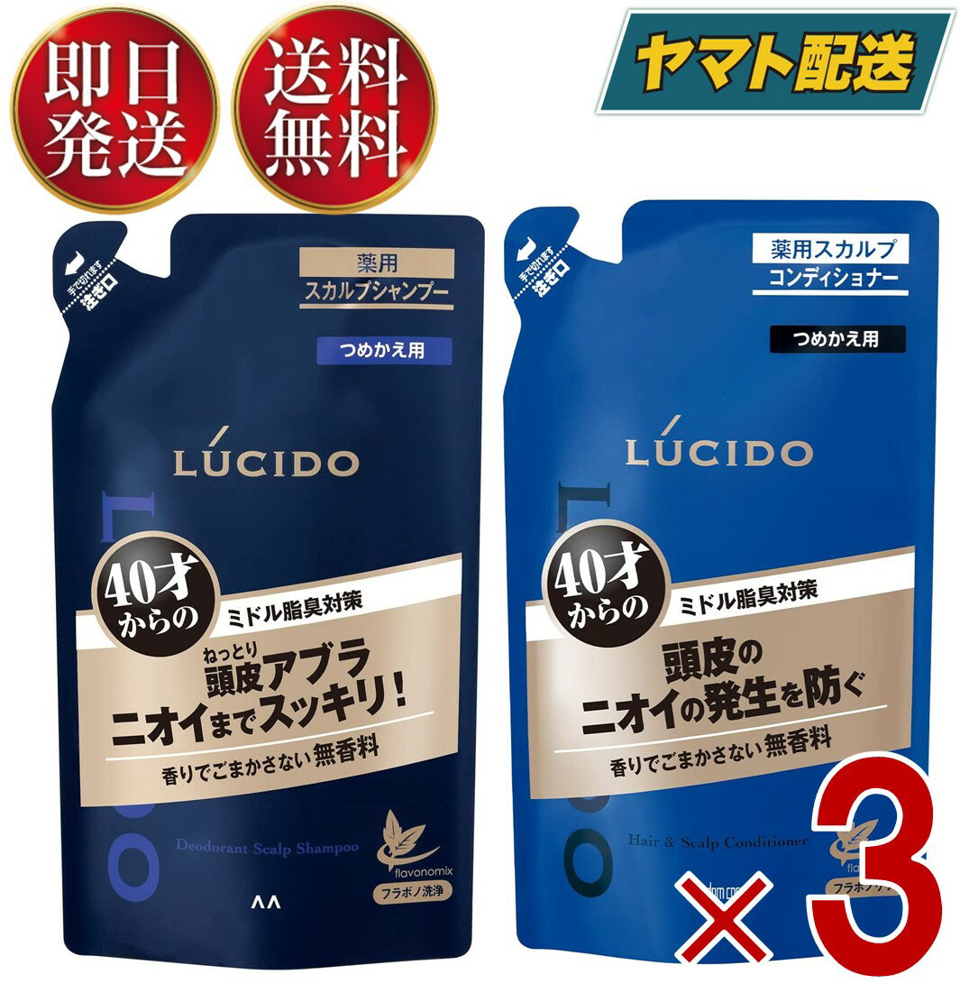 マンダム ルシード 薬用 スカルプデオ シャンプー コンディショナー 2種 セット つめかえ用 380ml 詰替え 詰め替え スカルプ デオ 3個