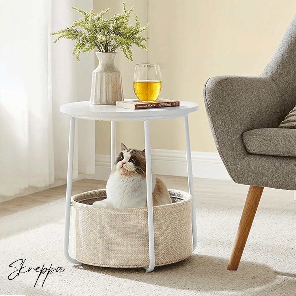 【★10%OFFクーポン配布中！ ♪05/25 23:59終了!】サイドテーブル キャスター付き テーブル スリム ベッドサイドテーブル ナイトテーブル ソファサイドテーブル 45*45*50 skreppa スリムタイム リビング 寝室 ラック ソファテーブル 収納家具