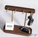【★7%OFFクーポン配布中! ♪04/27 23:59終了!】木製キーフック キー掛け 真鍮棒 小物掛け ジュエリースタンド アクセサリースタンド 卓上 小物...