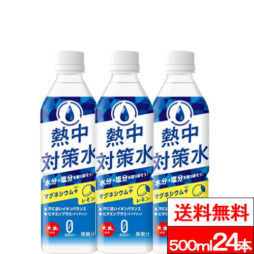 【送料無料】【1ケース】赤穂化成 熱中対策水 レモン味 500ml 24本 水分補給 塩分補給 クエン酸 熱中症..