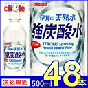 【送料無料】サンガリア　伊賀の天然水　強炭酸水　プレーン　500ml　48本　【代引決済不可】