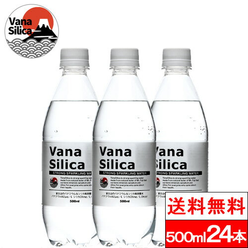 【365日出荷】【送料無料】【1ケース】VanaSilica（バナシリカ）富士山の バナジウム ＆ シリカ 炭酸水 500ml 24本 …
