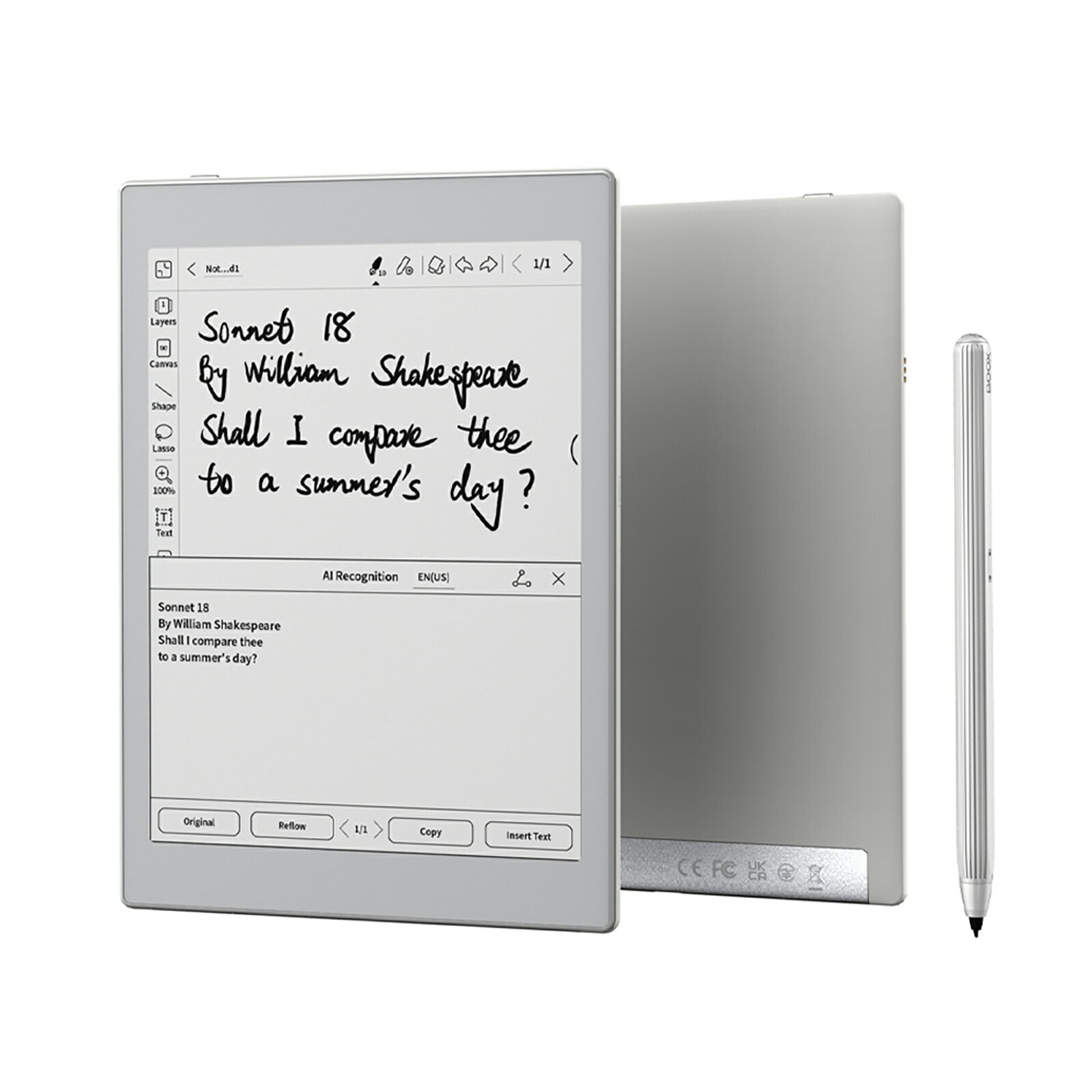 BOOX Nova Air2 電子ペーパー 7.8インチ EInk Android11 タブレット GooglePlay 電子書籍リーダー 目に優しい 電子手帳 スタイラス付き 軽量 薄型 コンパクト B6サイズ 電子メモ アイボリーホワイト