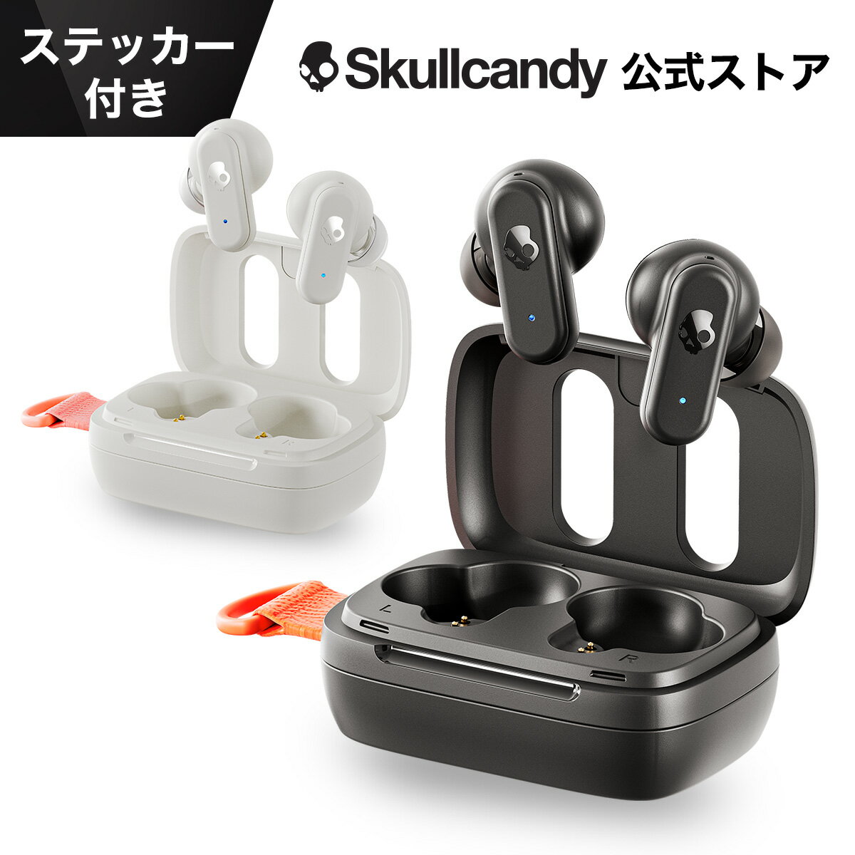 【10％OFF P3倍！】Skullcandy 公式ストア Dime3 ワイヤレスイヤホン Bluetooth 5.3 マイク付き マルチポイント 重低音モデル 最大20時間再生 急速充電 IPX4防水 コンパクト 落としても探せる Tile オリジナルステッカー