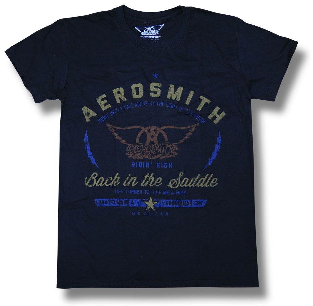  AEROSMITH エアロ・スミス BACK IN THE SADDLE Tシャツ ロックTシャツ バンドTシャツ ofc 黒 ブラック