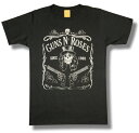 【土日も発送】 ガンズ＆ローゼス Guns Roses ウィスキー スラッシュ メンズ レディース ロックTシャツ バンドTシャツ スカル系 bny チャコール グレー