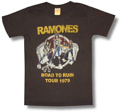  RAMONES ラモーンズ ロード・トゥ・ルーイン Road To Ruin メンズ レディース ロックTシャツ バンドTシャツ bny グレー チャコール