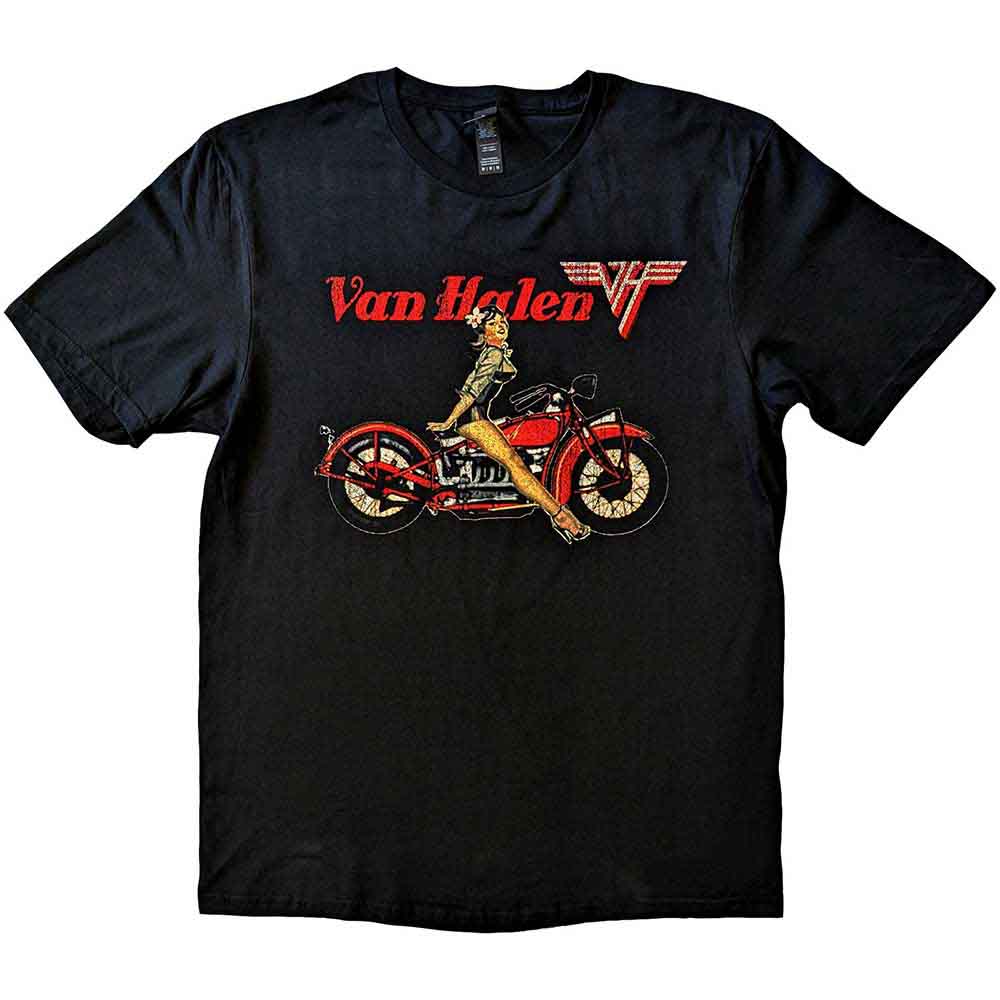 【5/9入荷】【土日も発送】 VAN HALEN ヴァン・ヘイレン ロックTシャツ バンドTシャツ メンズ 黒 ブラック roff バイク