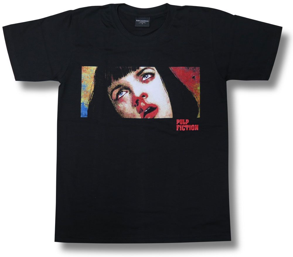 PULP FICTION パルプ・フィクション Tシャツ ユマ・サーマン 鼻血 映画Tシャツ タランティーノ メンズ brw ロックTシャツ バンドTシャツ ブラック 黒
