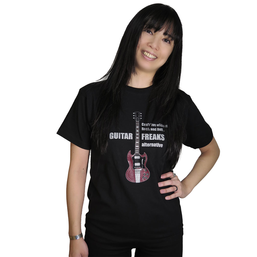 【土日も発送】 ギター SG Tシャツ Gibson AC DC アンガス・ヤング 黒 メンズ レディース プレゼントに最適 ブラック ロックTシャツ バンドTシャツ alt-s