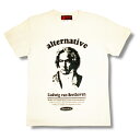 【土日も発送】 ベートーベン ベートーヴェン Tシャツ Ludwig van Beethoven 半袖 生成 ナチュラルカラー クラシック音楽家 交響曲第9番 作曲家 音楽家 偉人 ロックTシャツ バンドTシャツ alt-s