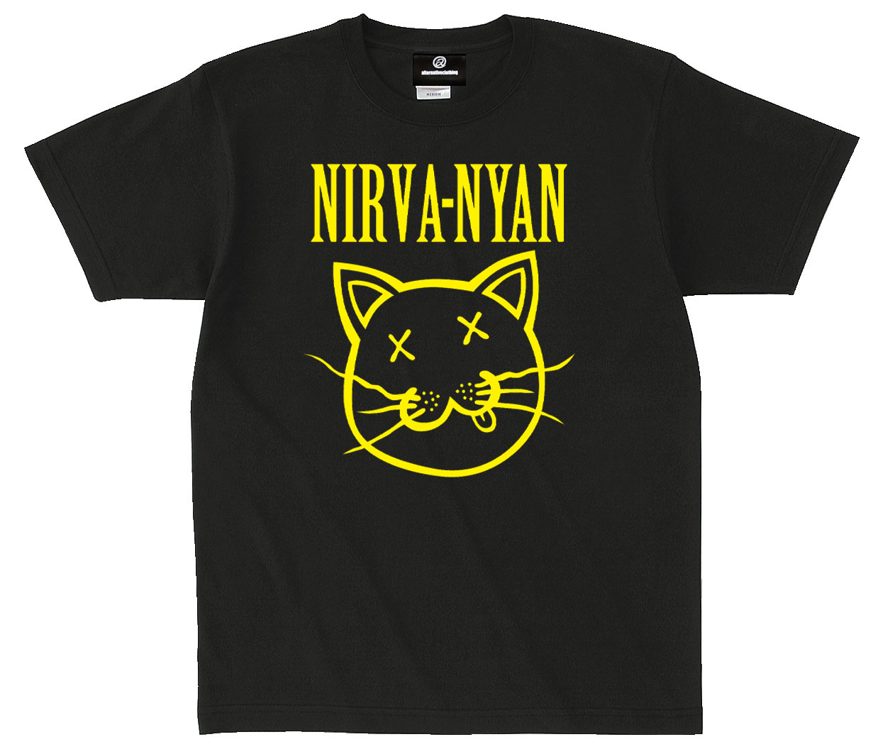 【土日も発送】猫Tシャツ ネコTシャツ NIRVANA ニルヴァーニャン 動物 おもしろ パロディ ニルバーナ ニルヴァーナ ロックTシャツ バンドTシャツ alt-s