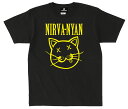 猫Tシャツ ネコTシャツ NIRVANA ニルヴァーニャン 動物 おもしろ パロディ ニルバーナ ニルヴァーナ ロックTシャツ バンドTシャツ alt-s