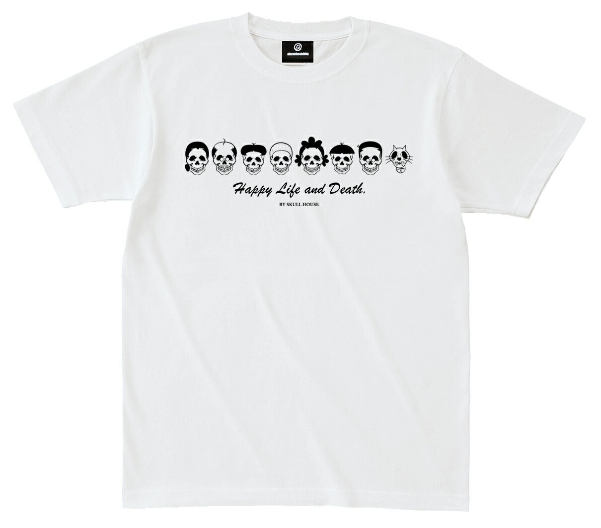 【土日も発送】 スカル・ファミリー ドクロ スカル系 Tシャツ ホワイト パロディ メンズ レディース ロックTシャツ バンドTシャツ alt-s