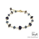 = Fashion THE SALE 特別価格 = アイオライト&チェコグラス ブレスレット K14GF ゴールドフィルド(4)