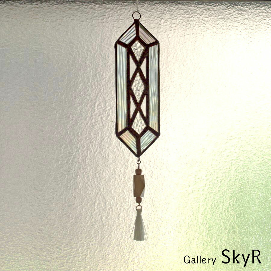 ステンドグラス オーナメント タッセル付 クリアA1 壁飾り