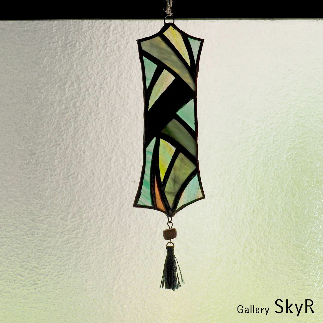 ステンドグラス オーナメント タッセル付 C-2 壁飾り
