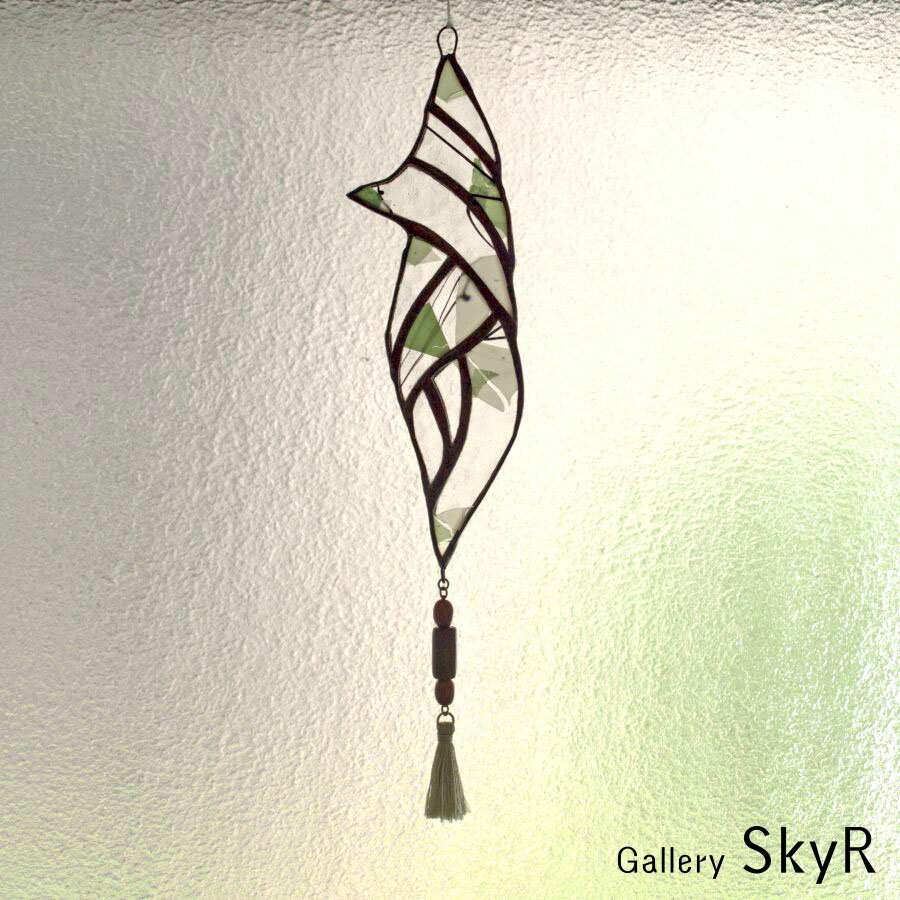 = スーパーSALE 特別価格 = ステンドグラス オーナメント タッセル付 B-1 壁飾り