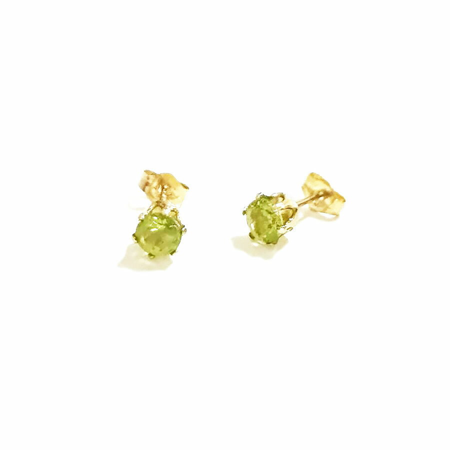 Peridot - ペリドット 4mm ピアス K14GF