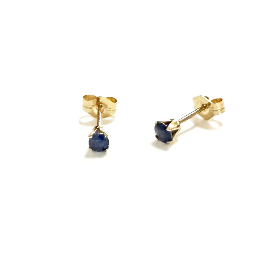 サファイア3mmピアスK14GF