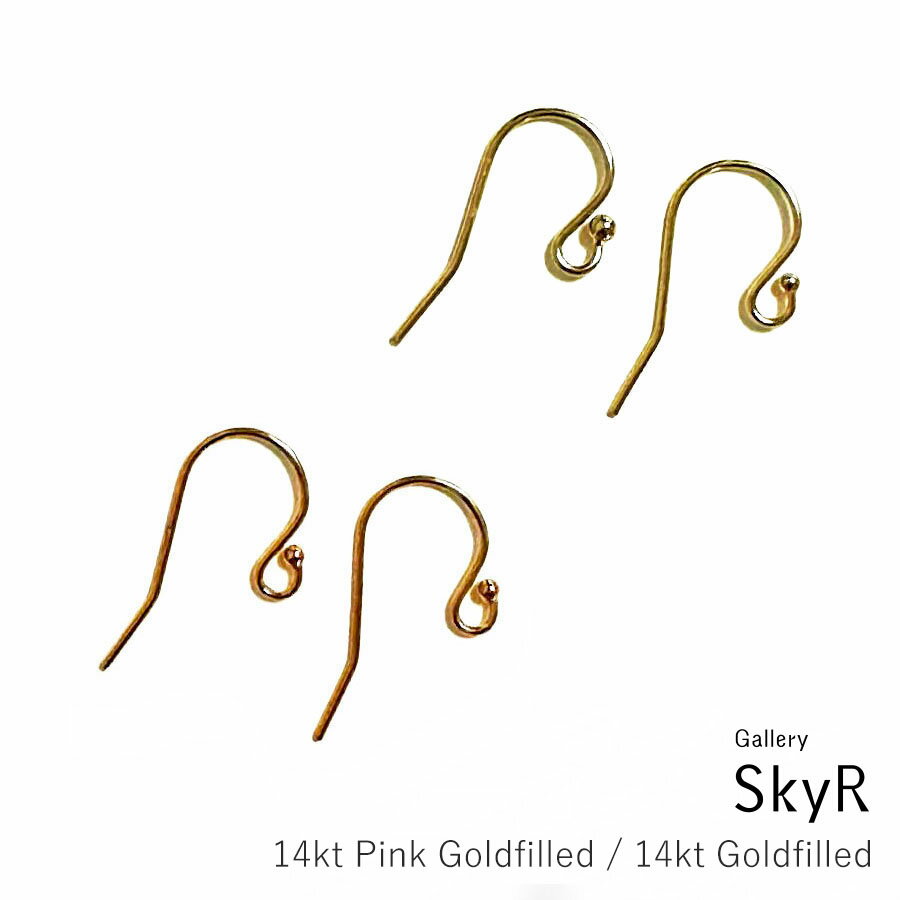 ピアスパーツ フック ボール付 両耳用 チェンジピアス K14GF ゴールドフィルド イエローゴールド ピンクゴールド