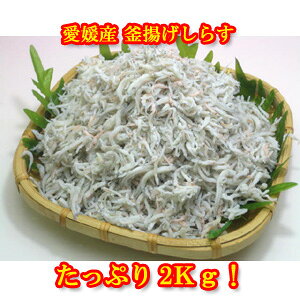 ■商品名 名称：釜揚げしらす 産地：愛媛県産 原材料：かたくちいわし（愛媛県産）・食塩 内　容：2kg（1Kg×2袋） 保存方法：−18℃以下で保存 賞味期限：家庭用冷凍庫で冷凍1ヶ月 解凍後は要冷蔵で3日 ■送　料 ※送料無料（北海道・東北・沖縄県除く） ■配送方法 ヤマト運輸・佐川急便（クール冷凍配送) 配送日時指定がある場合は、 注文の際にお申し付け下さい。 ※天候、事故、在庫の都合で指定日時の 商品到着ができない場合もございますが、 その際は御了承ください。 ■配送予定 順次配送予定 ■同梱について 当店の商品との同梱が可能（産地直送商品を除く） 　　　　 ■販売者 スカイ＆ブルー（同）山口県岩国市南岩国町二丁目78-24 【お年賀】【お歳暮】【RCP】【楽ギフ_のし】【バレンタイン】【父の日・母の日】【お中元・御中元】【お歳暮・御歳暮】【楽ギフ_のし】ふんわり柔らかい！ しらす2Kgが【送料無料】 訳あり：エビやかえりちりめんなどのちりもんの混ざりあり。 サイズ：不揃い・大きめのサイズ 色：解凍後少しグレーからホワイト。 商品の色味は、写真と実物で異なる場合がありますのでご了承ください。 ふんわり柔らかい！しらす2Kgが【送料無料】 不揃い・大きめのサイズで訳あり！送料無料！ ふんわり柔らかいしらす（ちりめん） 小さなお子様からご年配の方まで 幅広く美味しく召し上がる事が出来ます。 穏やかな瀬戸内海で漁が行われます！ 2隻で網入！ 漁獲　 水揚げ！ タンクに入れられいよいよ入札です！ 原料をまずは洗浄し異物除去！ 原料の釜入れ！ 目視ですばやく異物除去！ 自動ボイル釜に！ 塩分は約2.5%。 ボイルはなんと100℃で1分45秒！ 釜揚げされ冷却ラインに回ります。 冷却し水分を除去します。 そして仮に箱詰めして冷凍保管されます。 ※配送は冷凍でお送り致しますが、 鮮度の良いものをお送り致しますので、 一部完全に凍ってない場合もありますが、 品質には問題ありませんのでご安心くださいませ。 そしてご家庭に！ しらす丼を豪華に！！！ おもいっきり使っちゃってください! 2Kg入り！ 酢の物や卵と和えても美味です 酢の物もさっぱり美味しい！ 少し解凍した状態です。 訳ありで激安！ しらすが不揃いや切れたものなどや あみえび・かえりちりめんなどの しらすモンスターが混ざっています。 大きめのサイズの場合もあり 見た目は悪いけれど 通常の商品とお味は変わりません！ 訳ありで2kg（1Kg×2袋）! ※ちりめん・しらすについて 釜茹でしたしたものを 釜揚げちりめん（しらす）になります。 さらに冷風乾燥したものを 太白ちりめんになります。 さらに天日干しなどで干したものを 上乾ちりめんになります。 ※時期により大サイズの場合もあります。
