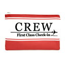 トラベルポーチ　CREW　レッド　旅行用品　旅行グッズ　飛行機　航空雑貨　エアライングッズ【オリジナル商品】