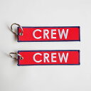 フライトタグ クルータグ CREW Long Red 旅行用品 旅行グッズ 飛行機グッズ 航空雑貨 エアライン雑貨 刺繍タグ