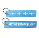 Airplane Light Blue KISS ME BEFORE FLIGHT Crewtag フライトタグ クルータグ 飛行機モチーフ