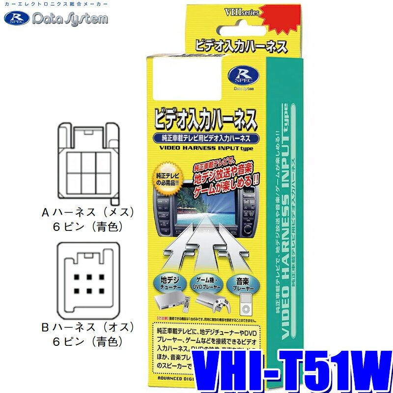 【1/18限定】最大3,000円OFFクーポン配布＆エントリーPT最大4倍VHI-T51W データシステム DataSystem ビデオ入力ハーネス トヨタ純正カーナビ用