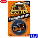 NO1779 KURE ゴリラテープ 強力両面テープ ブラック 幅25.4mm×長さ1.52m×厚さ1.1mm