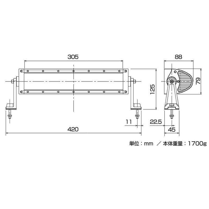 ML-4 ������� Kashimura ��ξ�� LED����饤�� ���� ����� ��LED 24��72W 4680�롼���/6000K DC12/24V �ɿС��ɿ����(IP67)